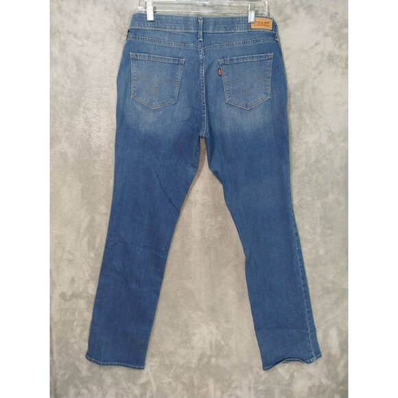 Levis 525 Jeans Womens 12 Blue Denim Perfect Waist Straight Leg Mid Rise Stretch - Picture 2 of 10